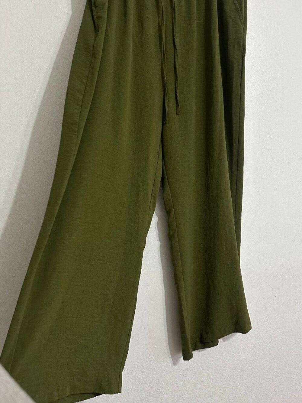 Sampeel Olive Green Wide Leg Drawstring Pants XXL